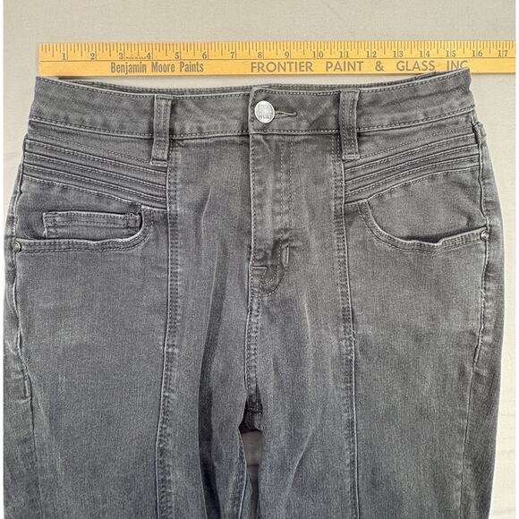 Women’s Rock & Roll Black Jeans High Rise Trouser Wide Boot Cut W29 X 34L - Picture 6 of 10